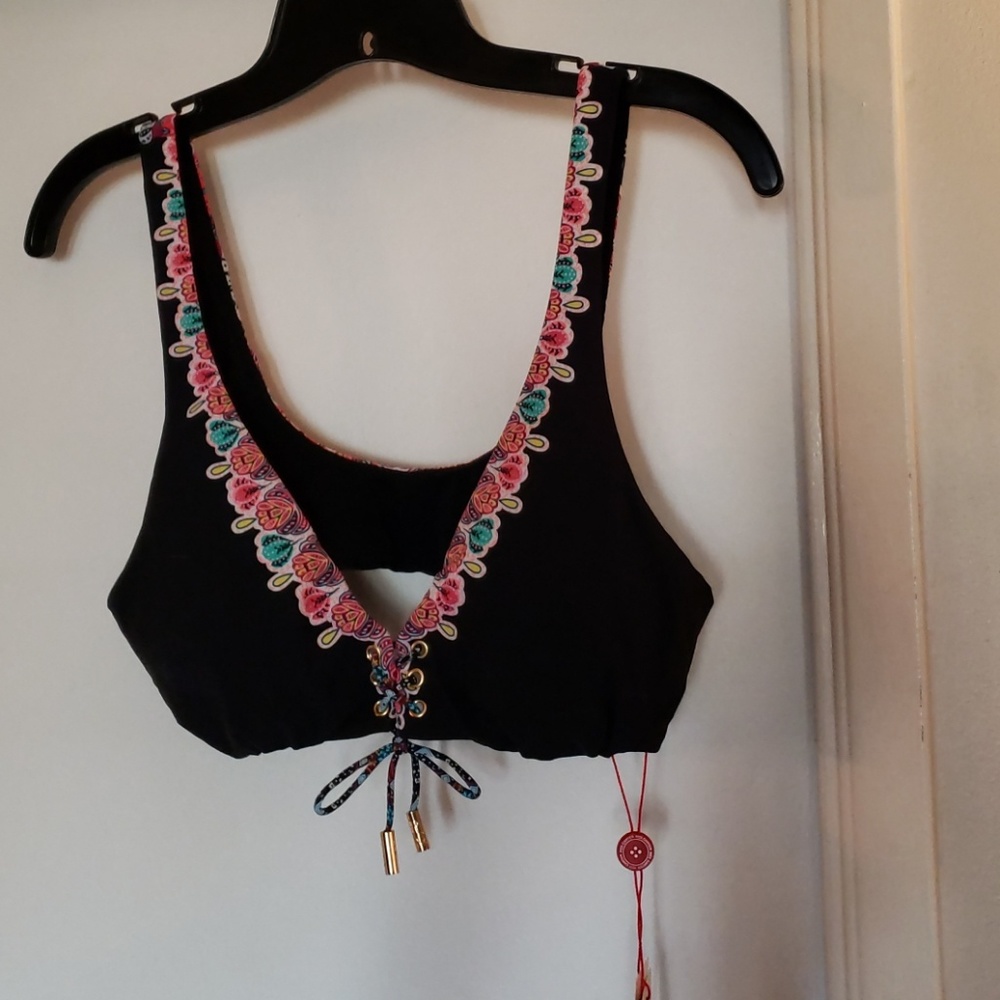 Red Carter swim suit black